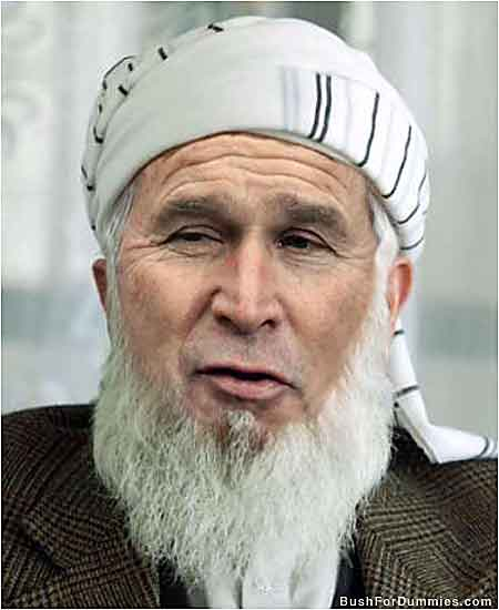 A mullah with Bush's face
