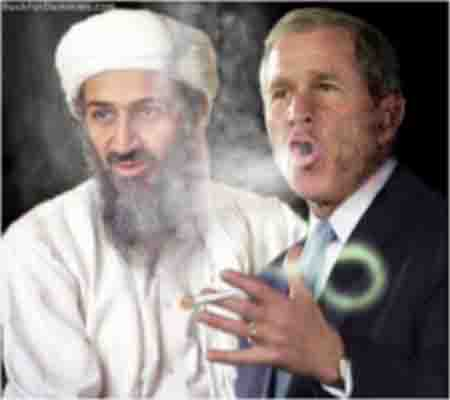 Bush and bin Laden sharing a spliff