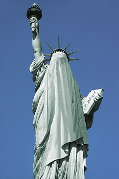 Statue of Liberty wearing veil